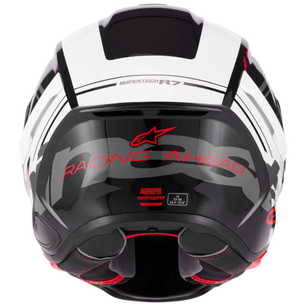 Alpinestars Supertech R7 Acore Black/White/Red Gloss Helmet at ROADstore