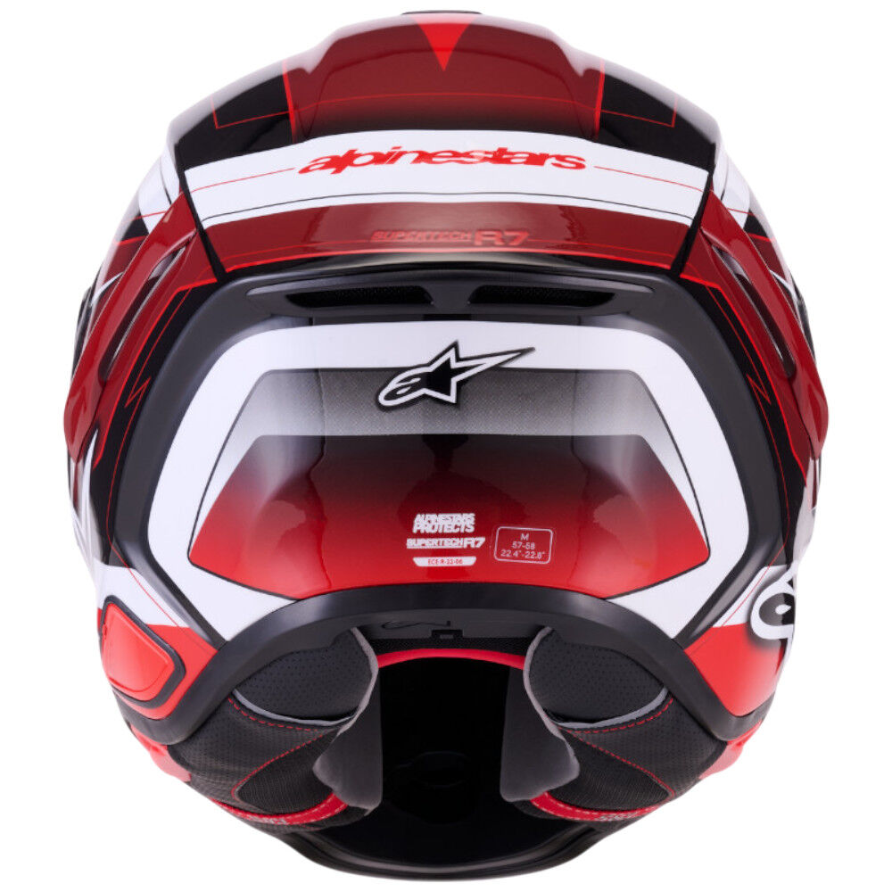 Alpinestars Supertech R7 Kinetis Black/White/Red Gloss Helmet at ROADstore