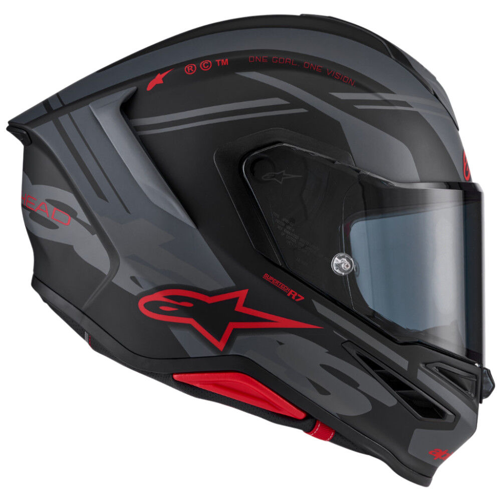Supertech R7 Grey Alpinestars Supertech R7 Acore Black/Grey/Red Matte Helmet at ROADstore